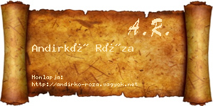 Andirkó Róza névjegykártya